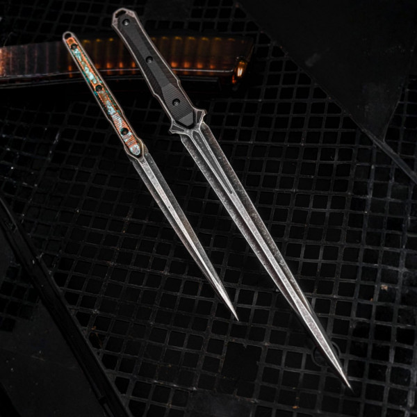 HavocWorks HN series BLACK DAGGER тактически нож- дага, стомана 440C, алуминиева дръжка